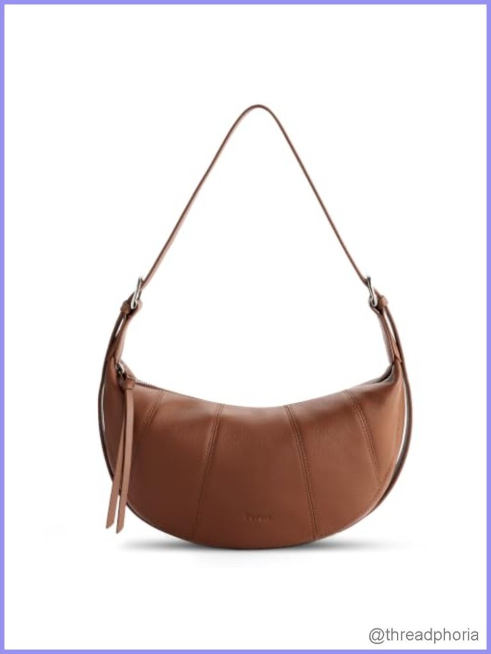 Genuine Leather RFID Blocking Crescent Crossbody Sling Bag for Women with 8